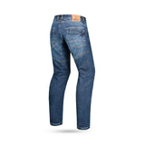 BELA KEVIN MEN MOTORCYCLE DENIM JEANS 34L DARK RANDOM BLUE