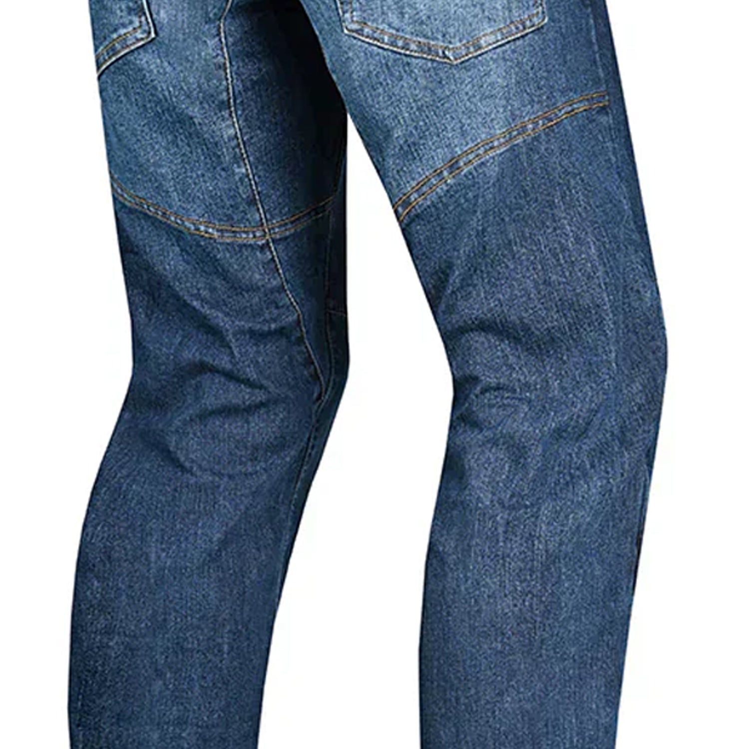 BELA KEVIN MEN MOTORCYCLE DENIM JEANS 34L DARK RANDOM BLUE