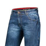 BELA KEVIN MEN MOTORCYCLE DENIM JEANS 34L DARK RANDOM BLUE