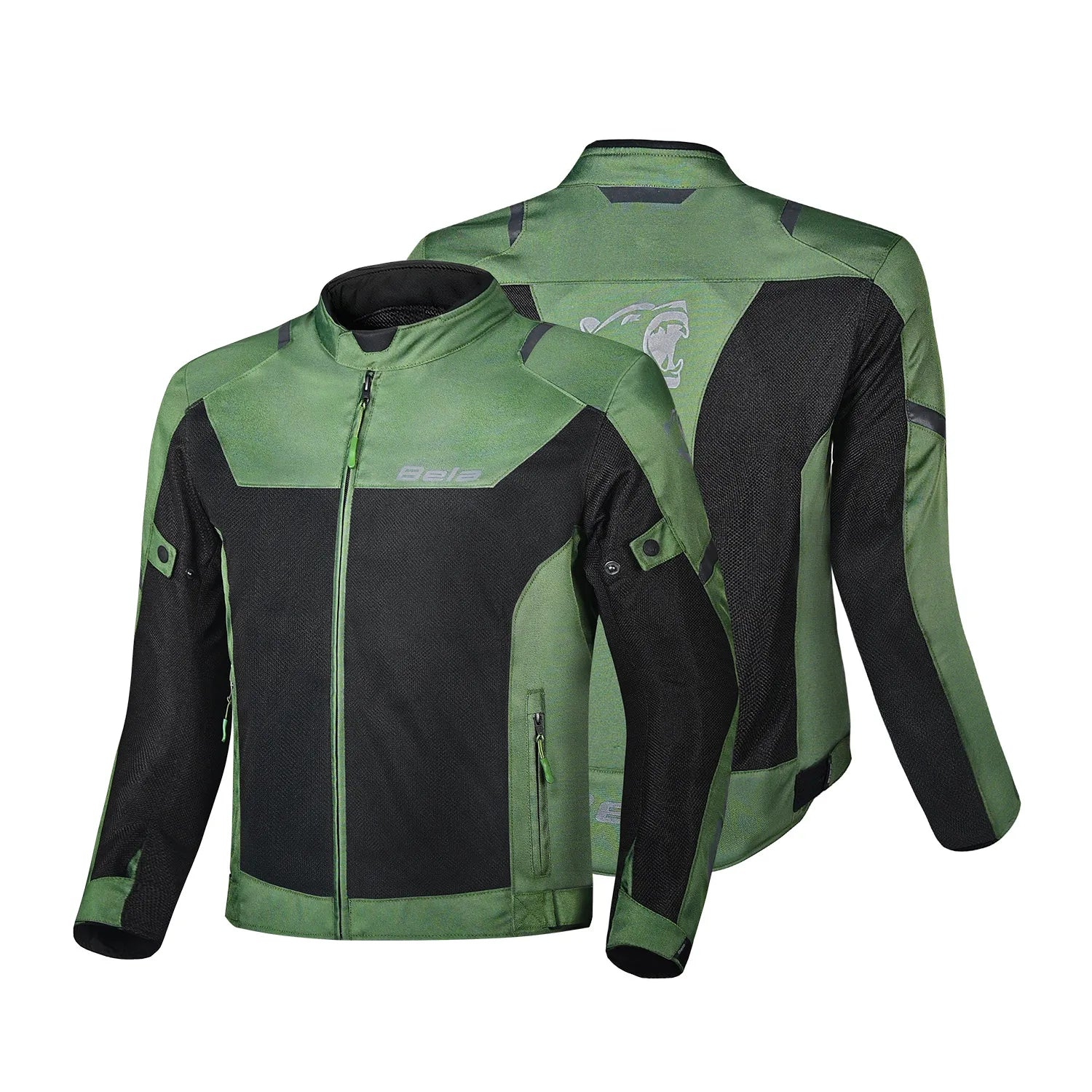 Chaqueta de moto hombre BELA Mesh Pro oliva negro vista lateral