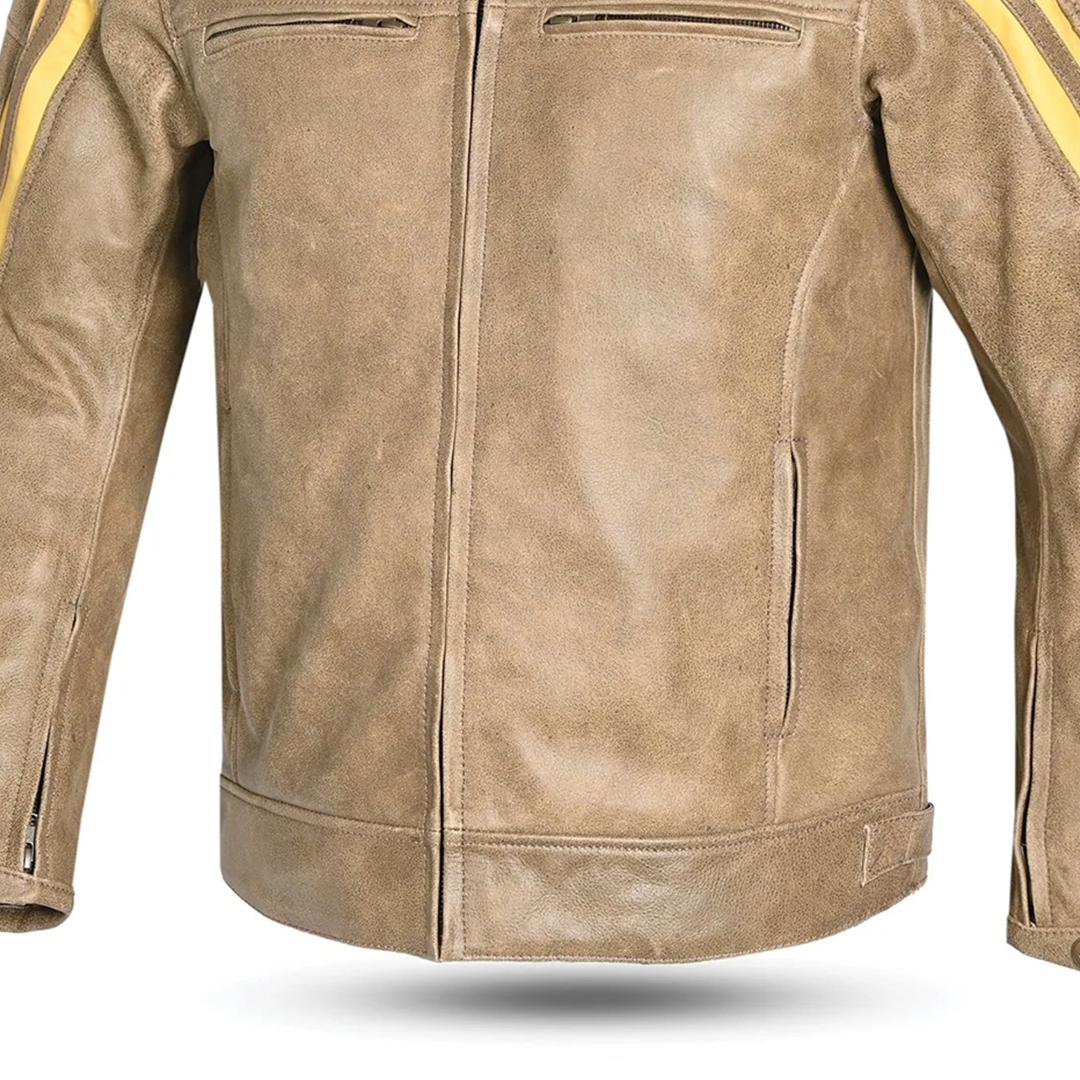 Bela Night Hawk Motorcycle Leather Jacket Brown