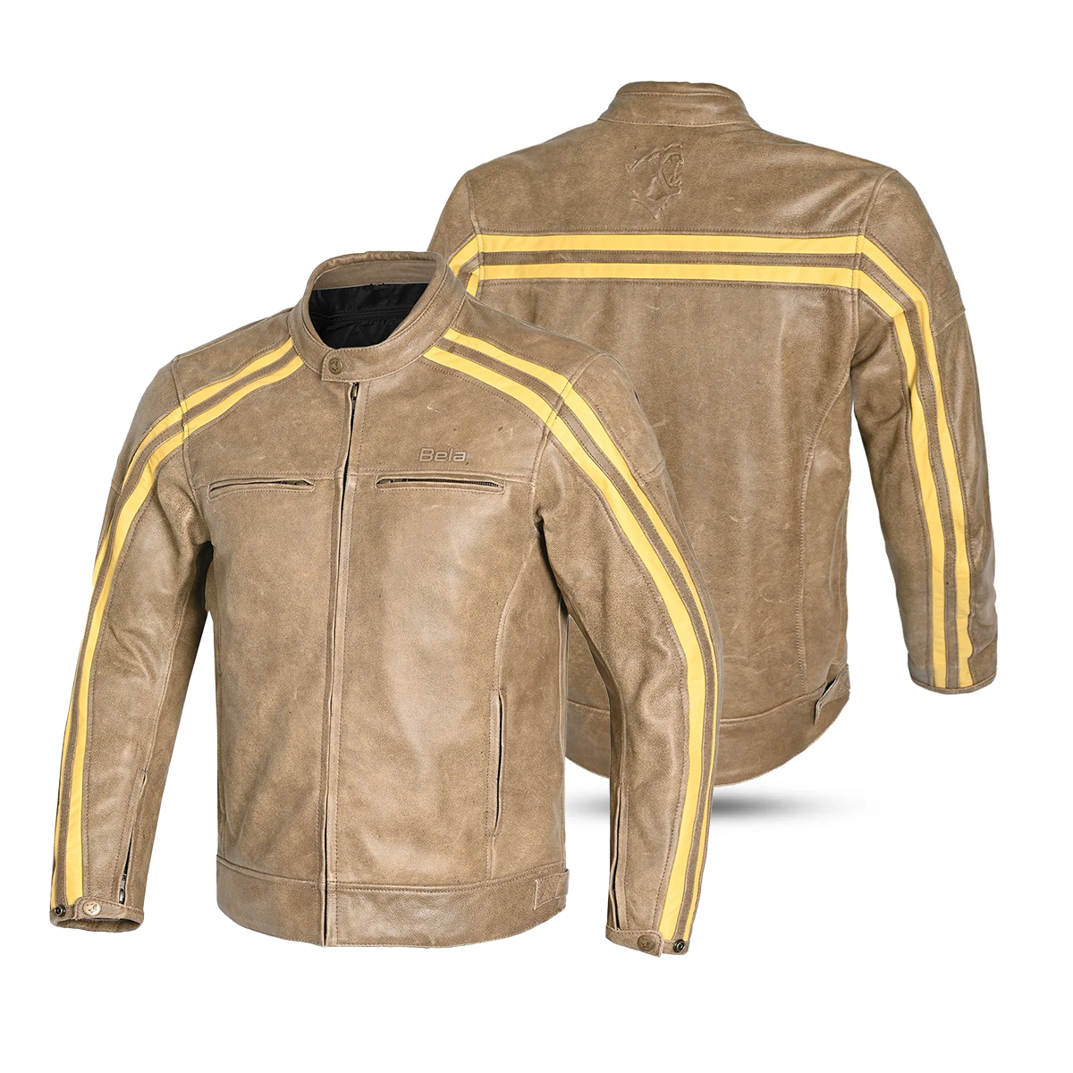 Bela Night Hawk Motorcycle Leather Jacket Brown