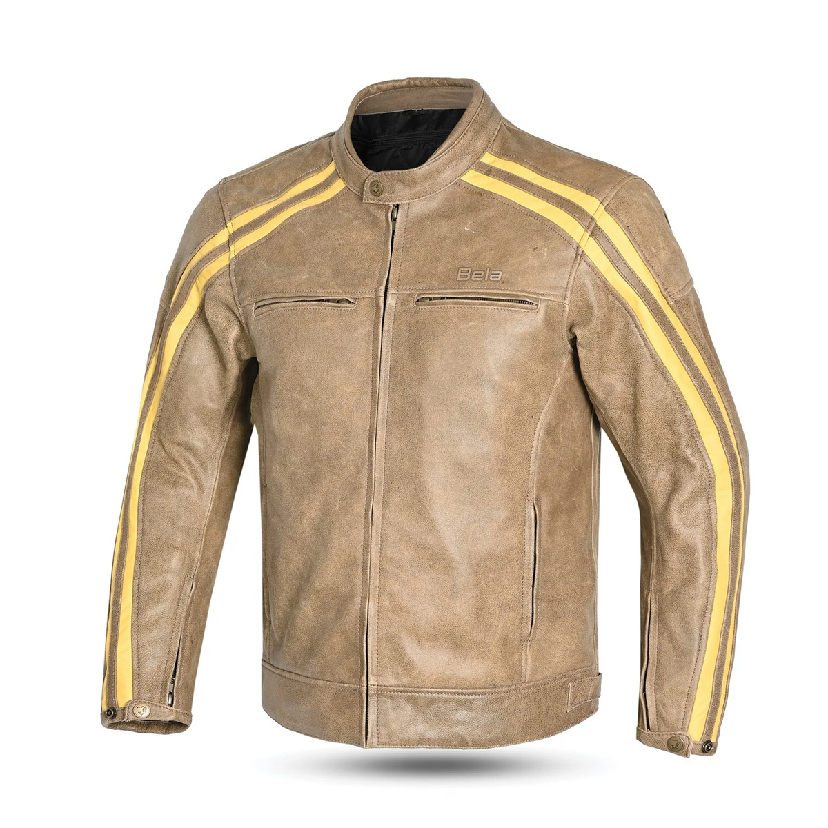 Bela Night Hawk Motorcycle Leather Jacket Brown