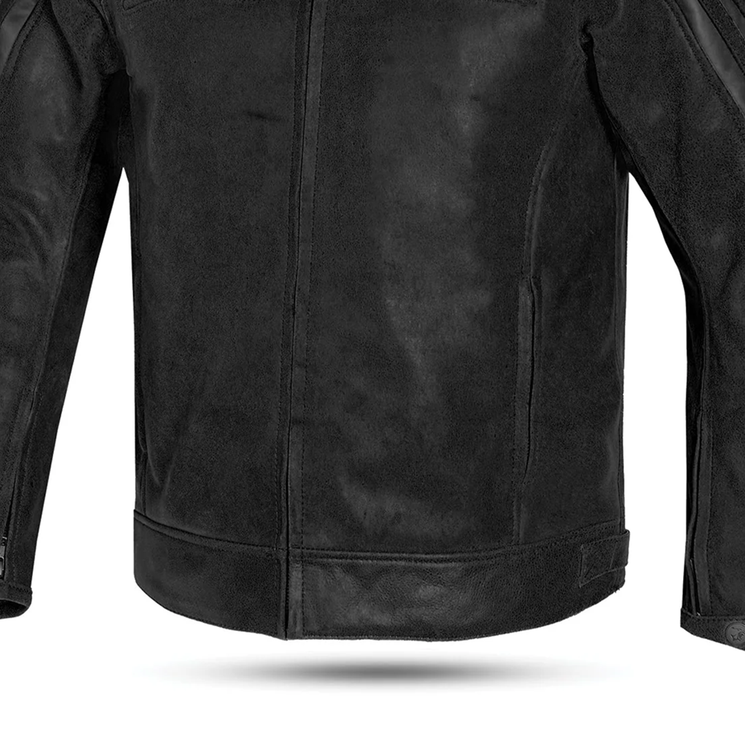 Bela Night Hawk - Leather motorcycle jacket  - Black Grey