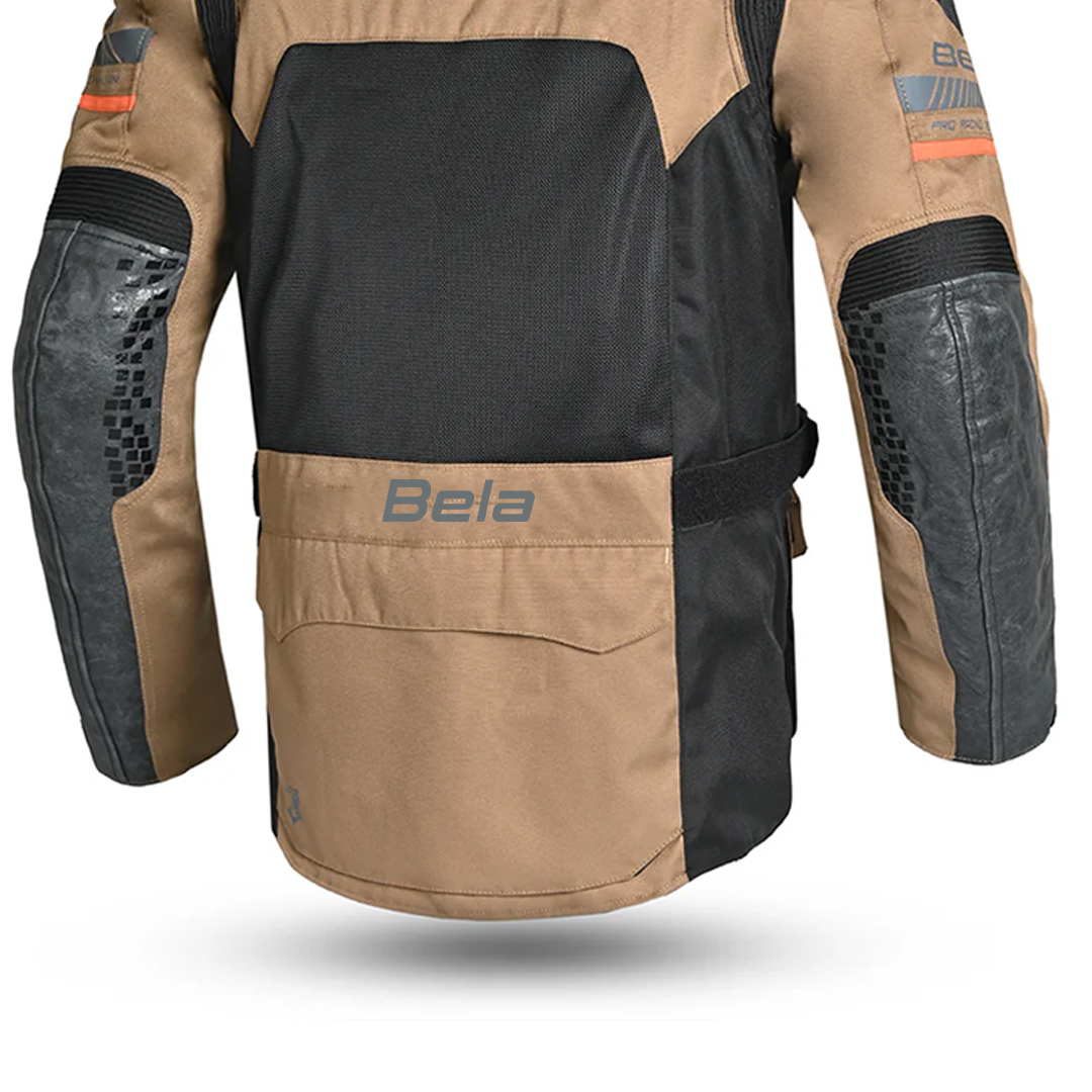 BELA Onsaker Motorcycle Textile Jacket Sand Black Orange