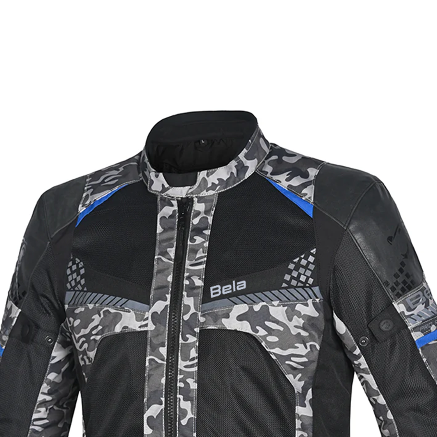 BELA Onsaker Motorcycle Textile Jacket Camo Blue Black