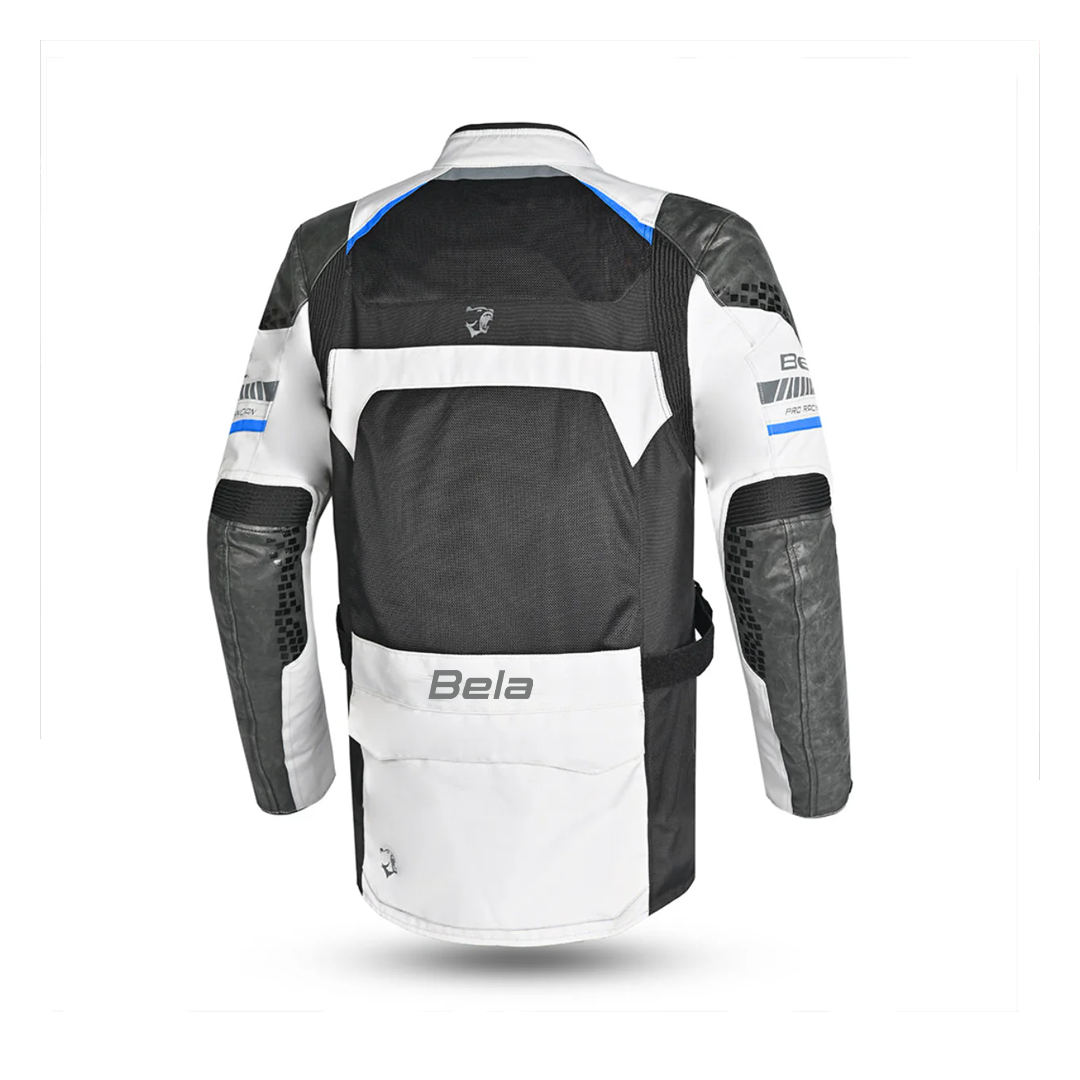 BELA Onsaker Motorcycle Textile Jacket White Black Blue