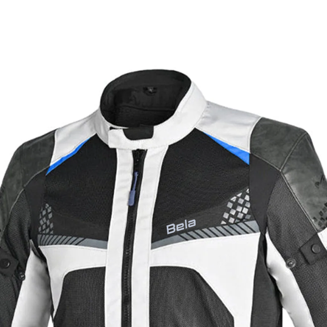 BELA Onsaker Motorcycle Textile Jacket White Black Blue