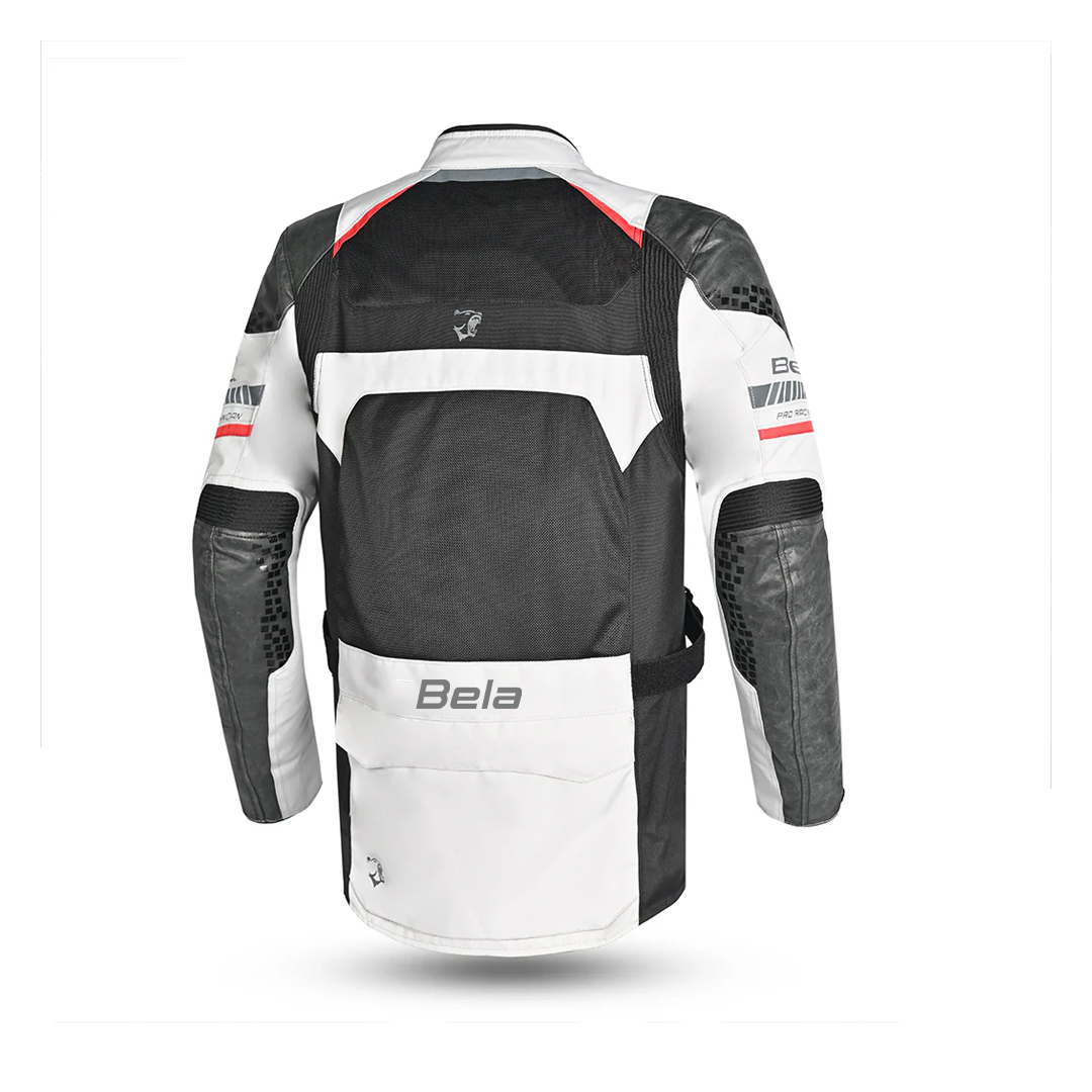 BELA Onsaker Men's Motorcycle Textile Jacket White Black Red