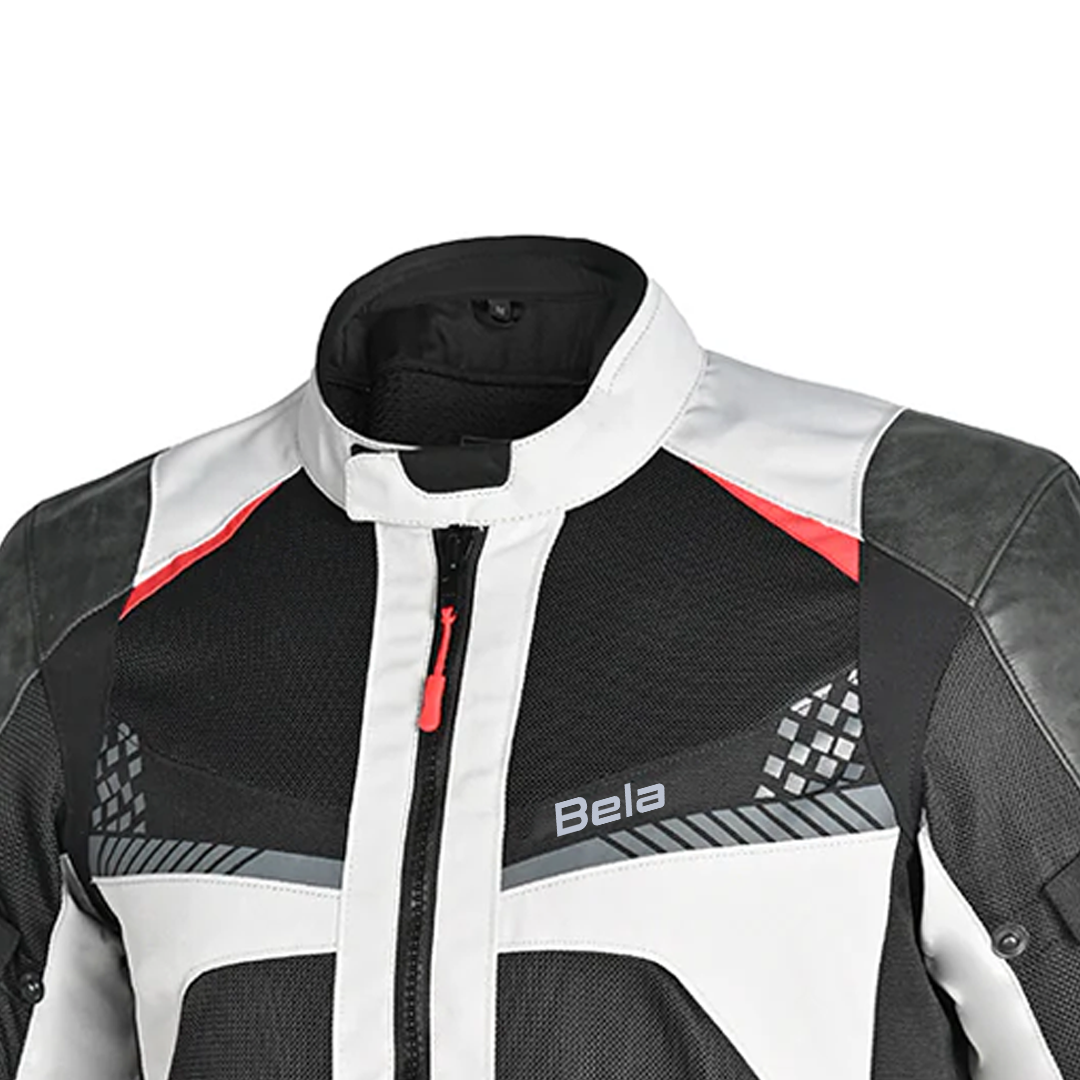 BELA Onsaker Men's Motorcycle Textile Jacket White Black Red