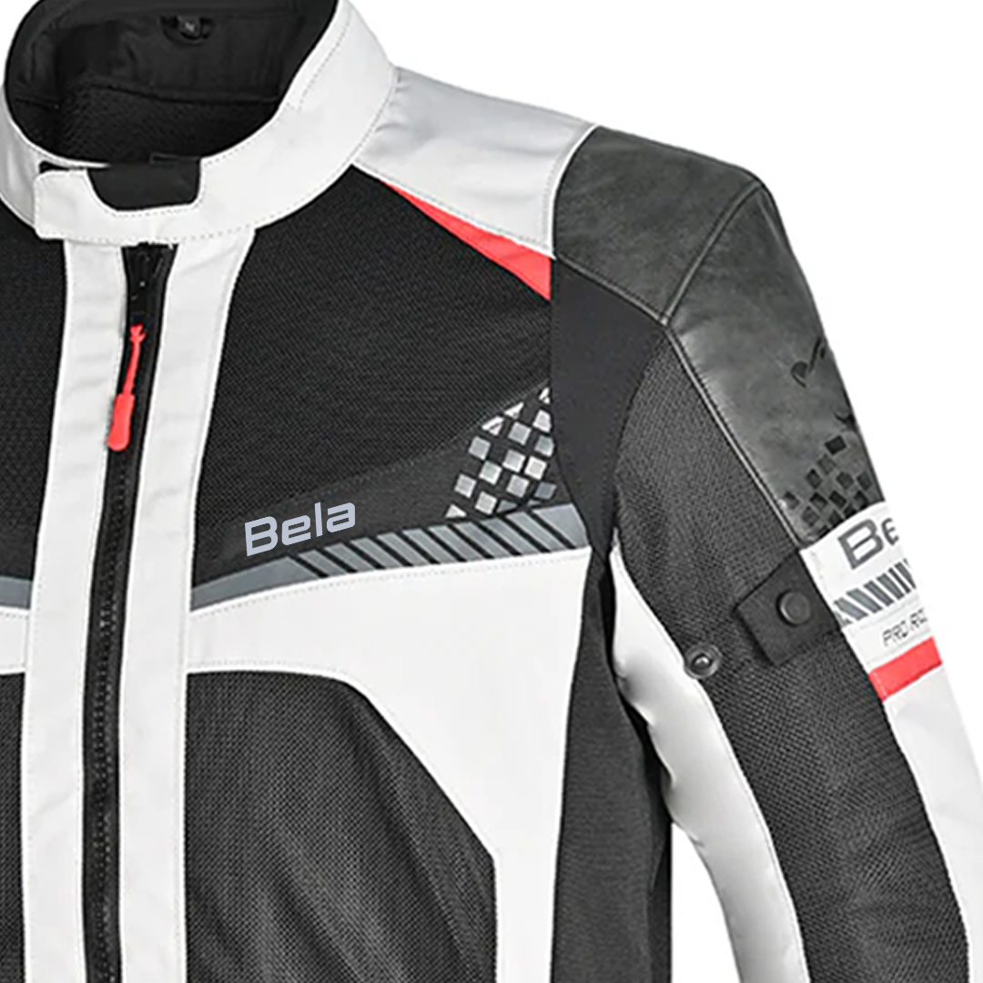 BELA Onsaker Men's Motorcycle Textile Jacket White Black Red