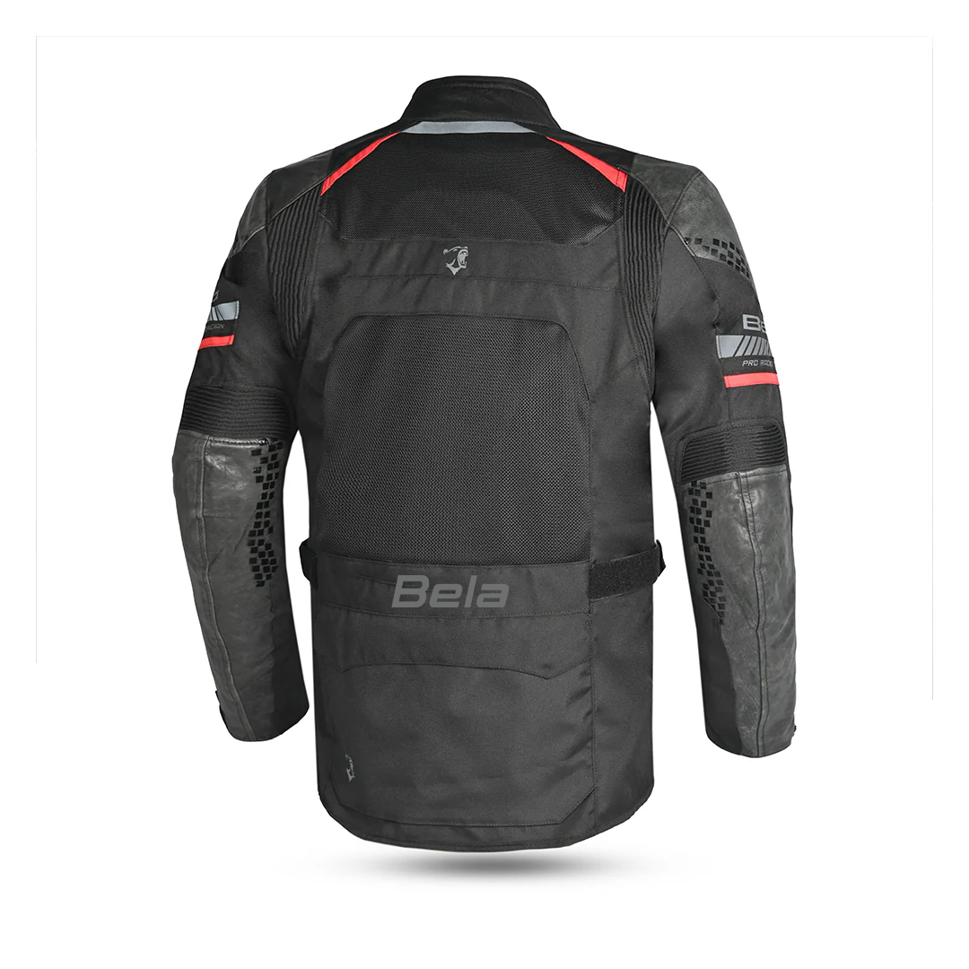 BELA Onsaker Motorcycle Textile touring Jacket Black Red