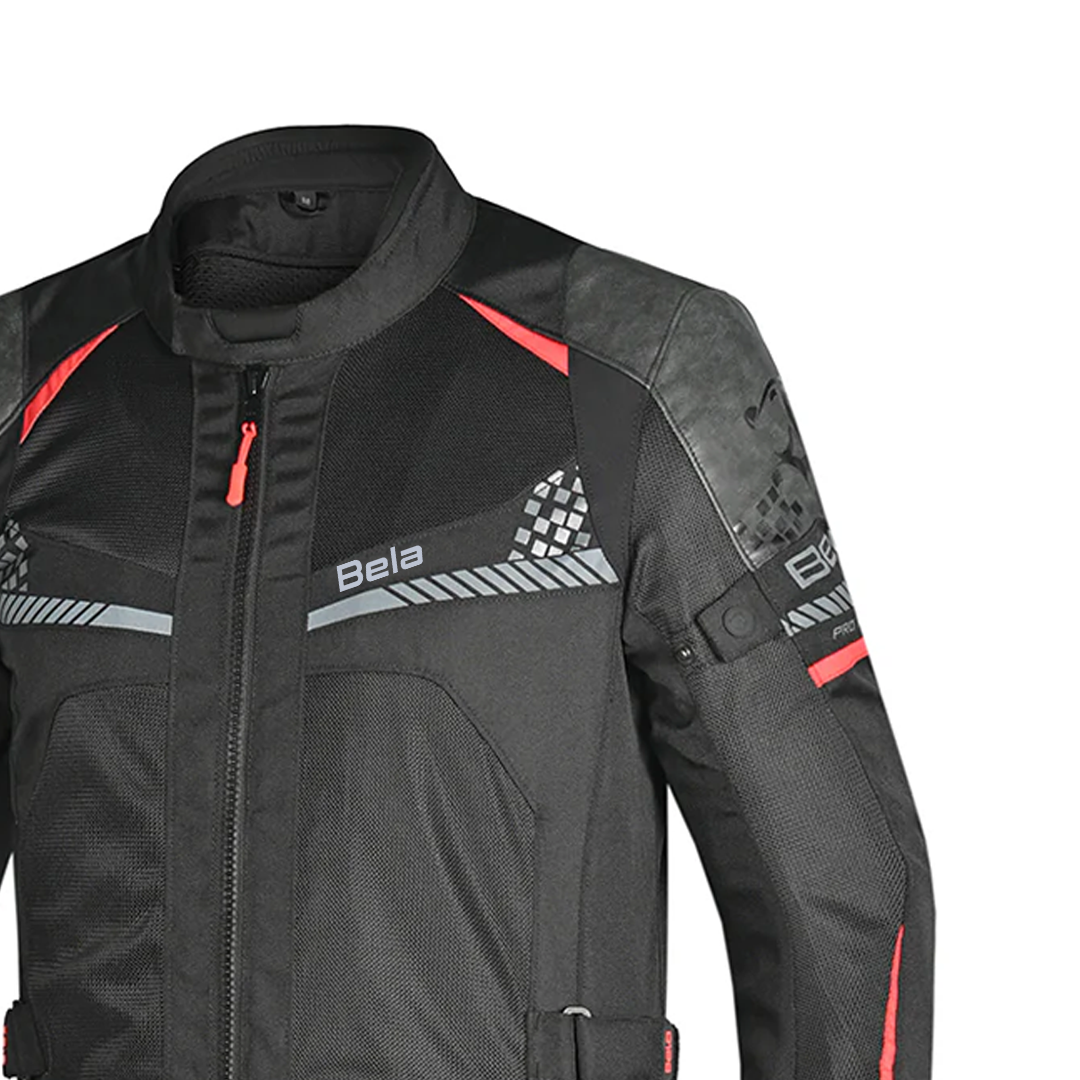 BELA Onsaker Motorcycle Textile touring Jacket Black Red