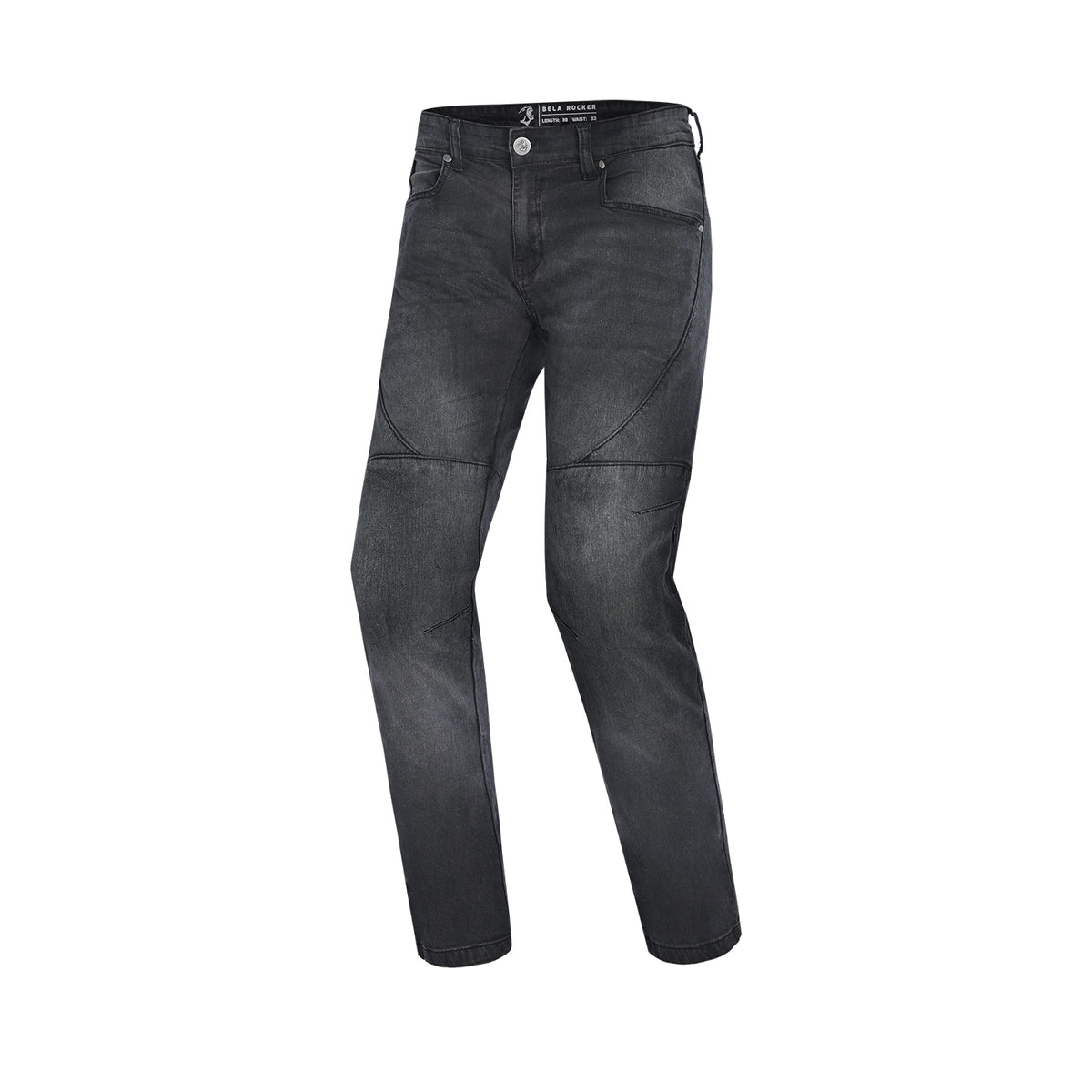 BELA ROCKER MEN MOTORCYCLE JEANS 32L BLACK SPRAY