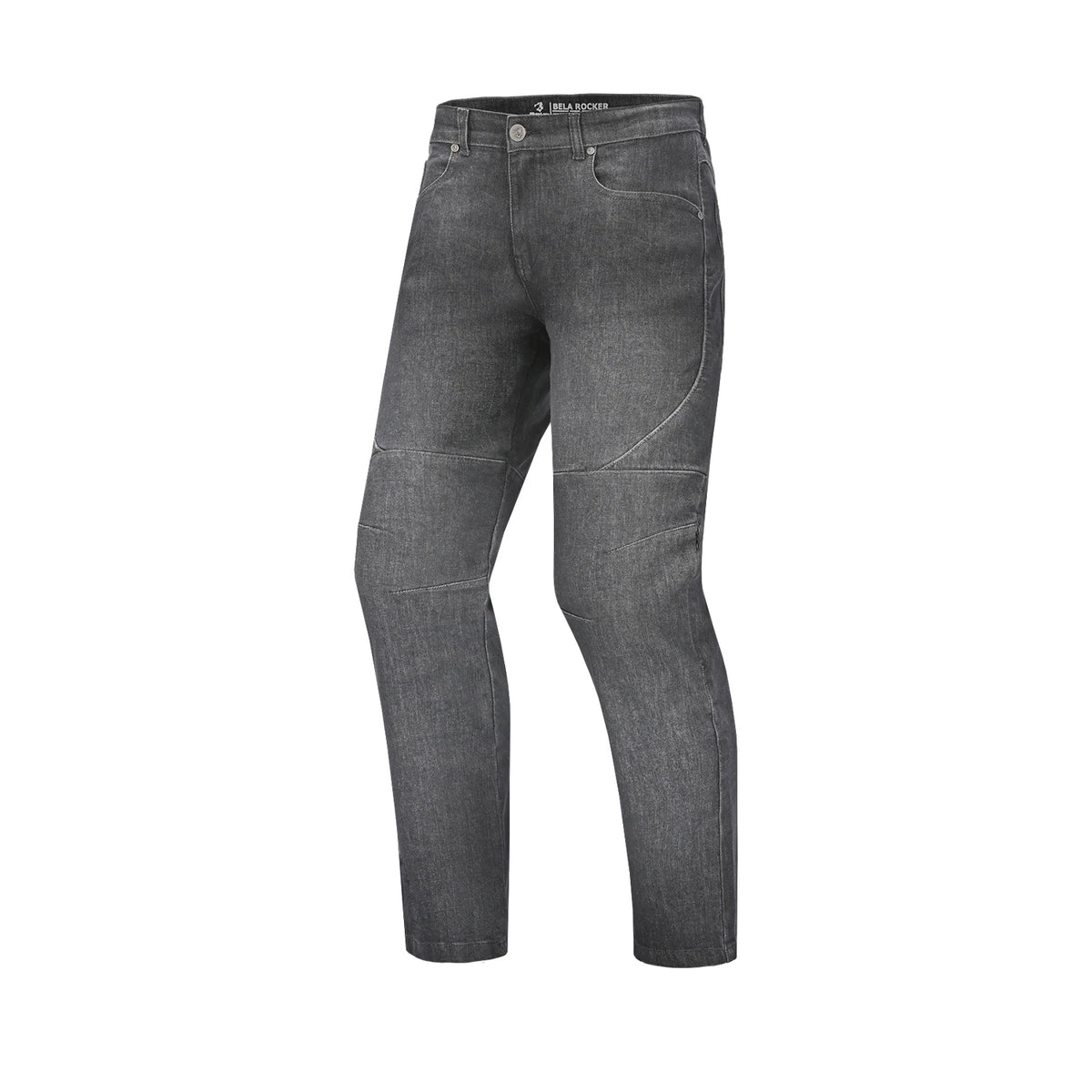 BELA ROCKER MEN MOTORCYCLE DENIM JEANS 34L GREY SPRAY