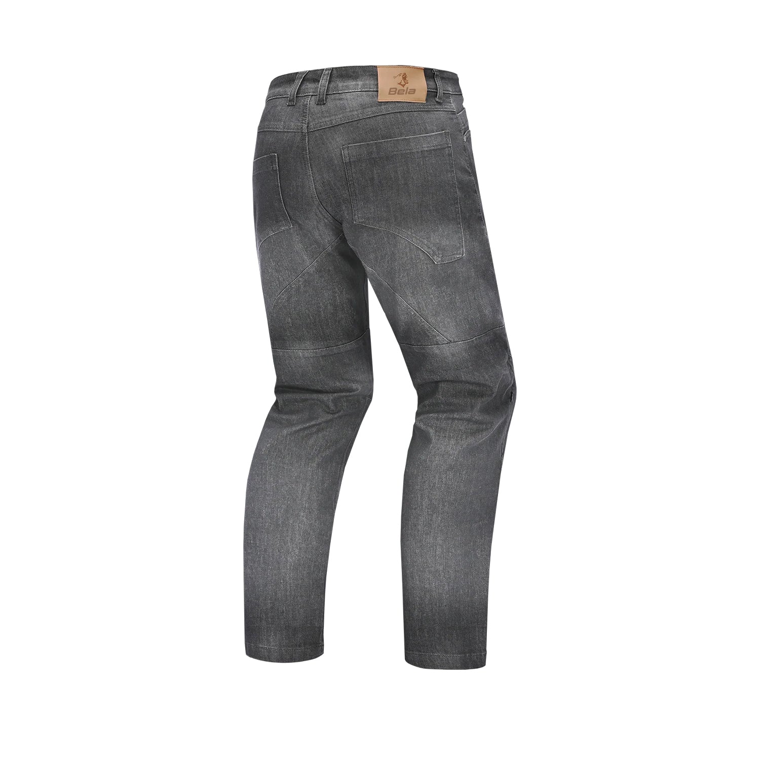 BELA ROCKER MEN MOTORCYCLE DENIM JEANS 34L GREY SPRAY