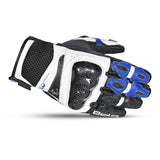 BELA Rocket Short Motorcycle Racing Gloves White Blue Black