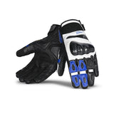 BELA Rocket Short Motorcycle Racing Gloves White Blue Black