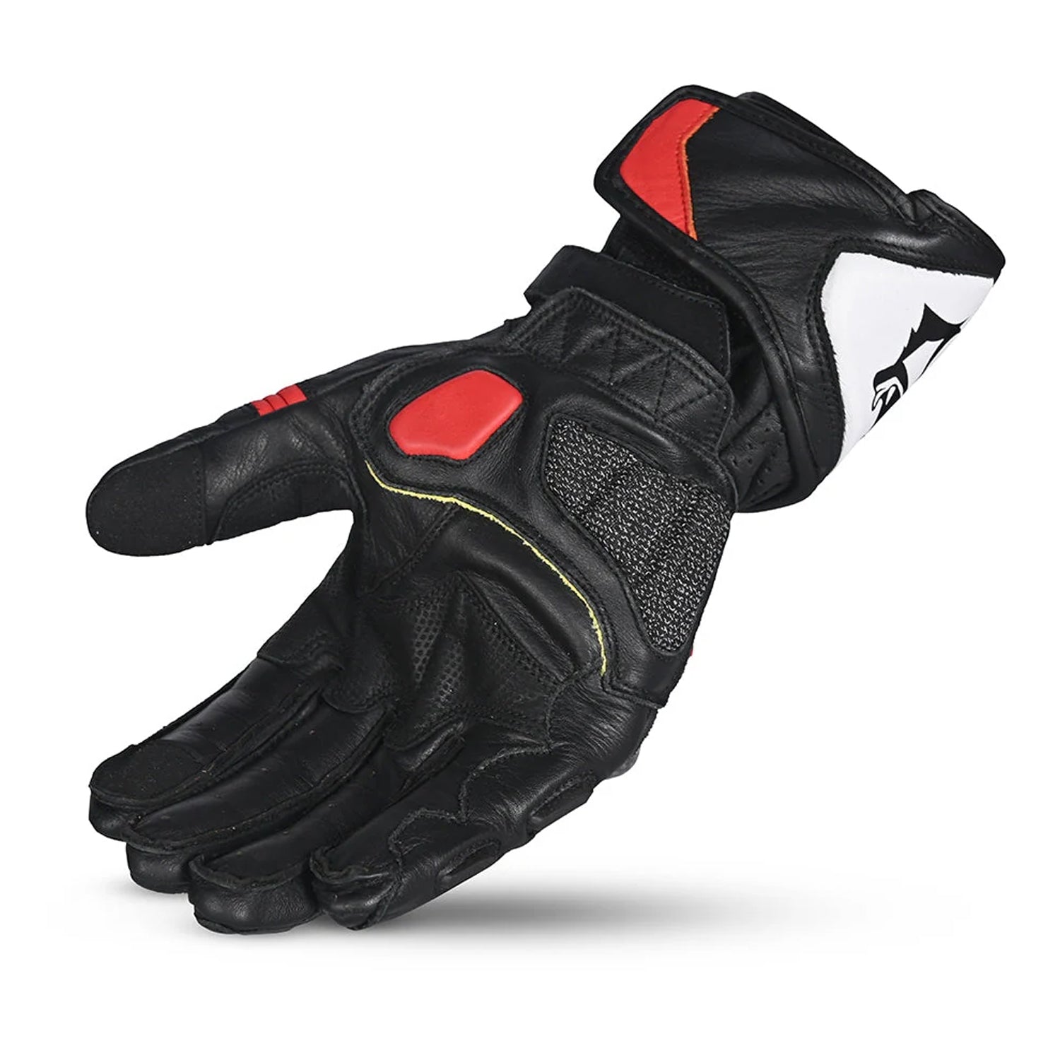 BELA Rocket Long Motorcycle Gloves White/Red/Black