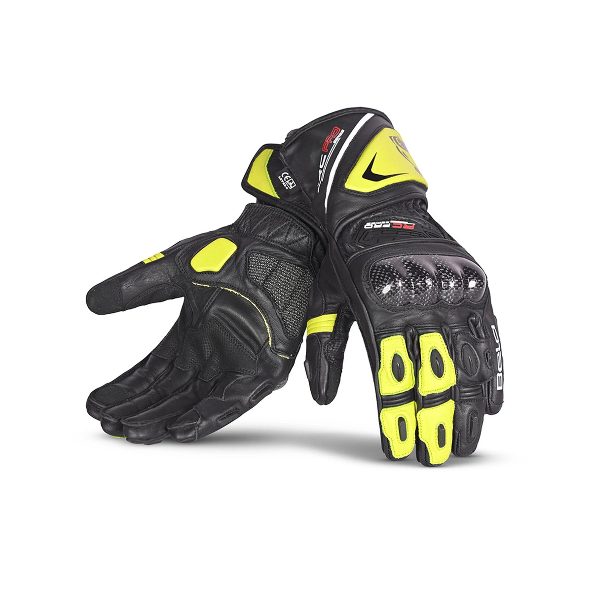 Bela Rocket Long  Racing Gloves  Black Yellow Flouro