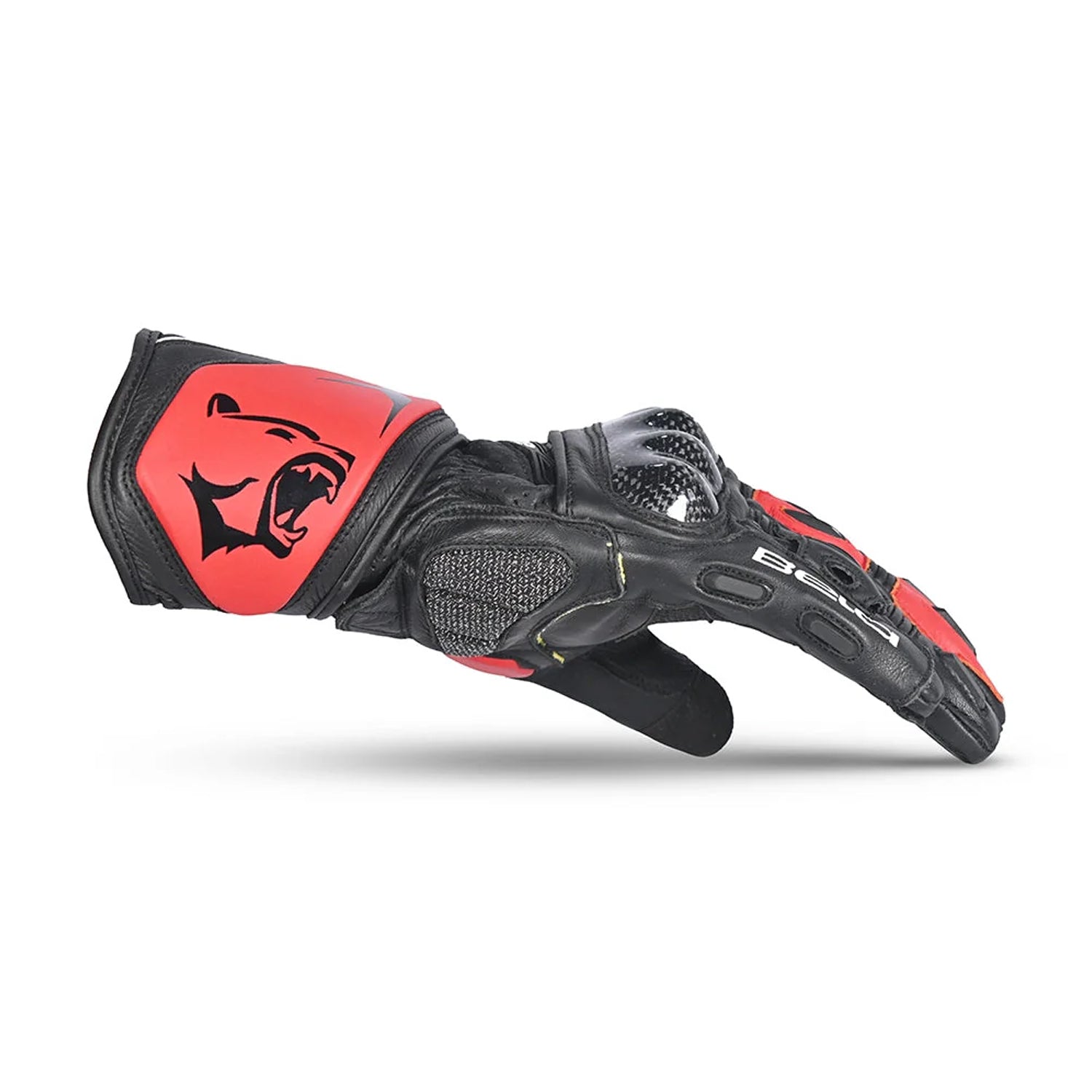 BELA Rocket Long Motorbike Gloves Black Red