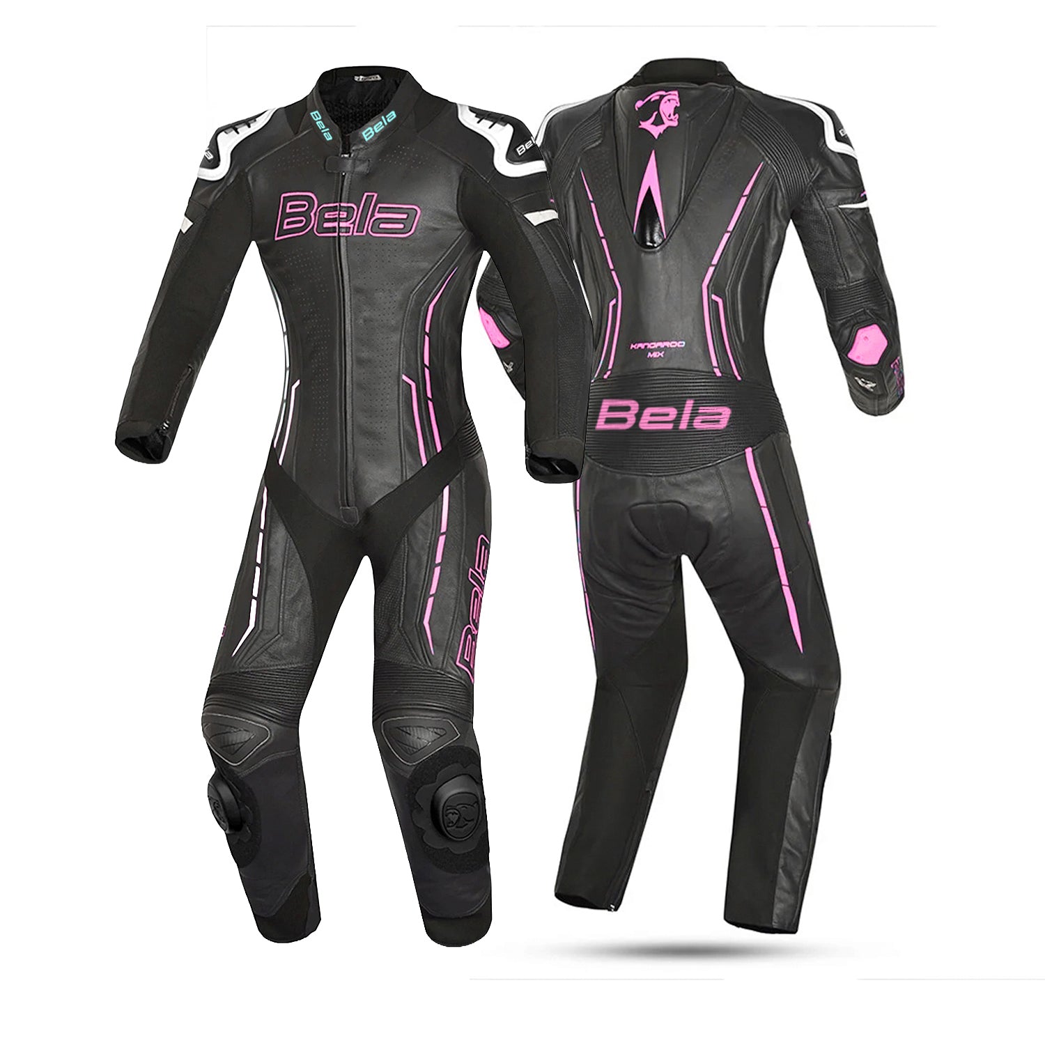 BELA 2PC Rocket Lady Mix Kanga Jumpsuit White Black Pink