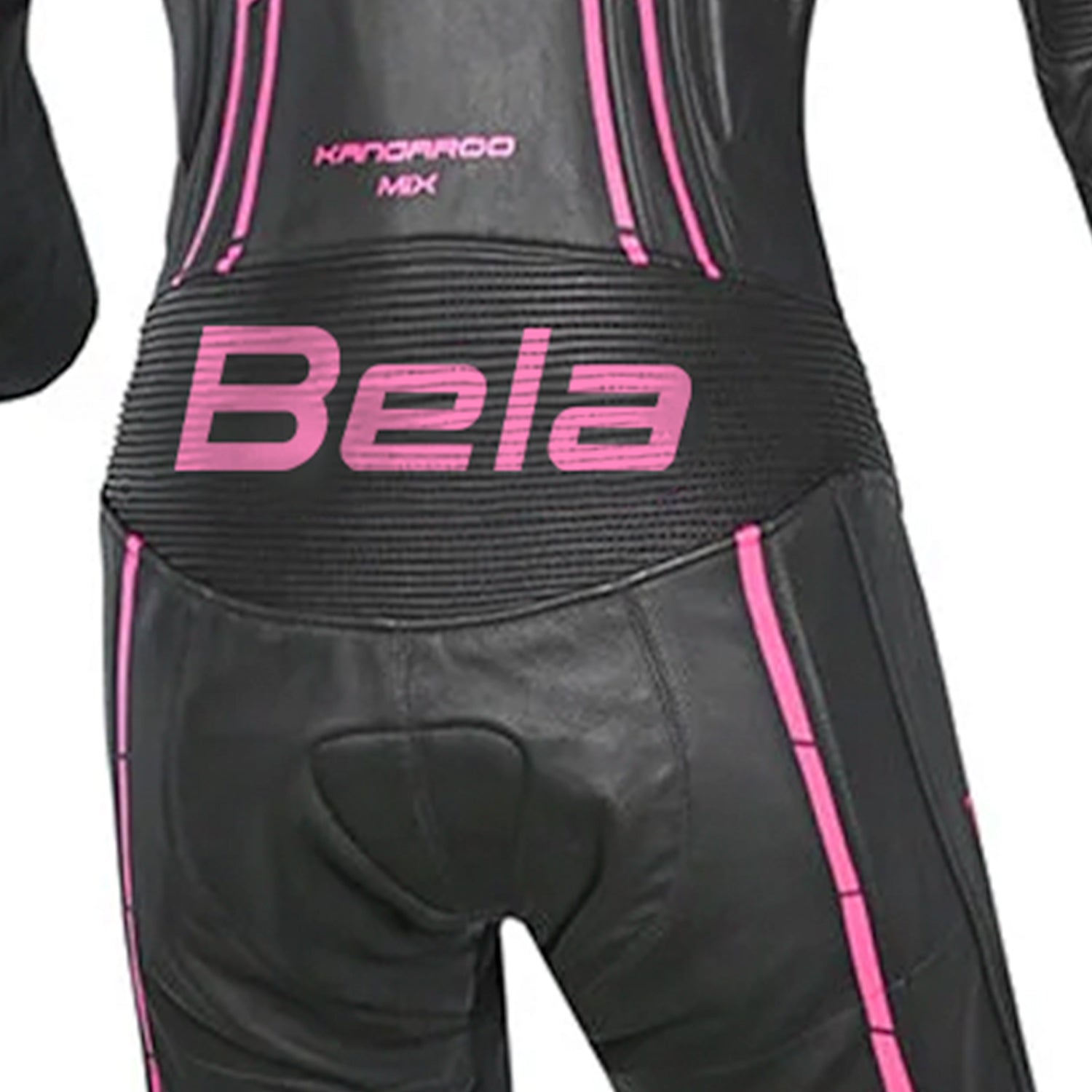 BELA Rocket Lady Mix Kangaroo 1-PC Motorcycle racing Suits White/Black/Pink