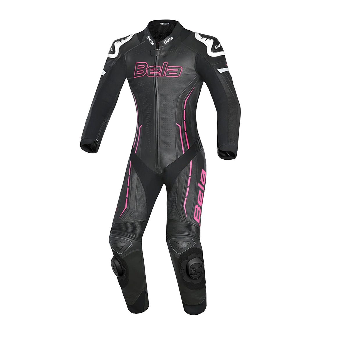 BELA Rocket Lady Mix Kangaroo 1-PC Motorcycle racing Suits White/Black/Pink