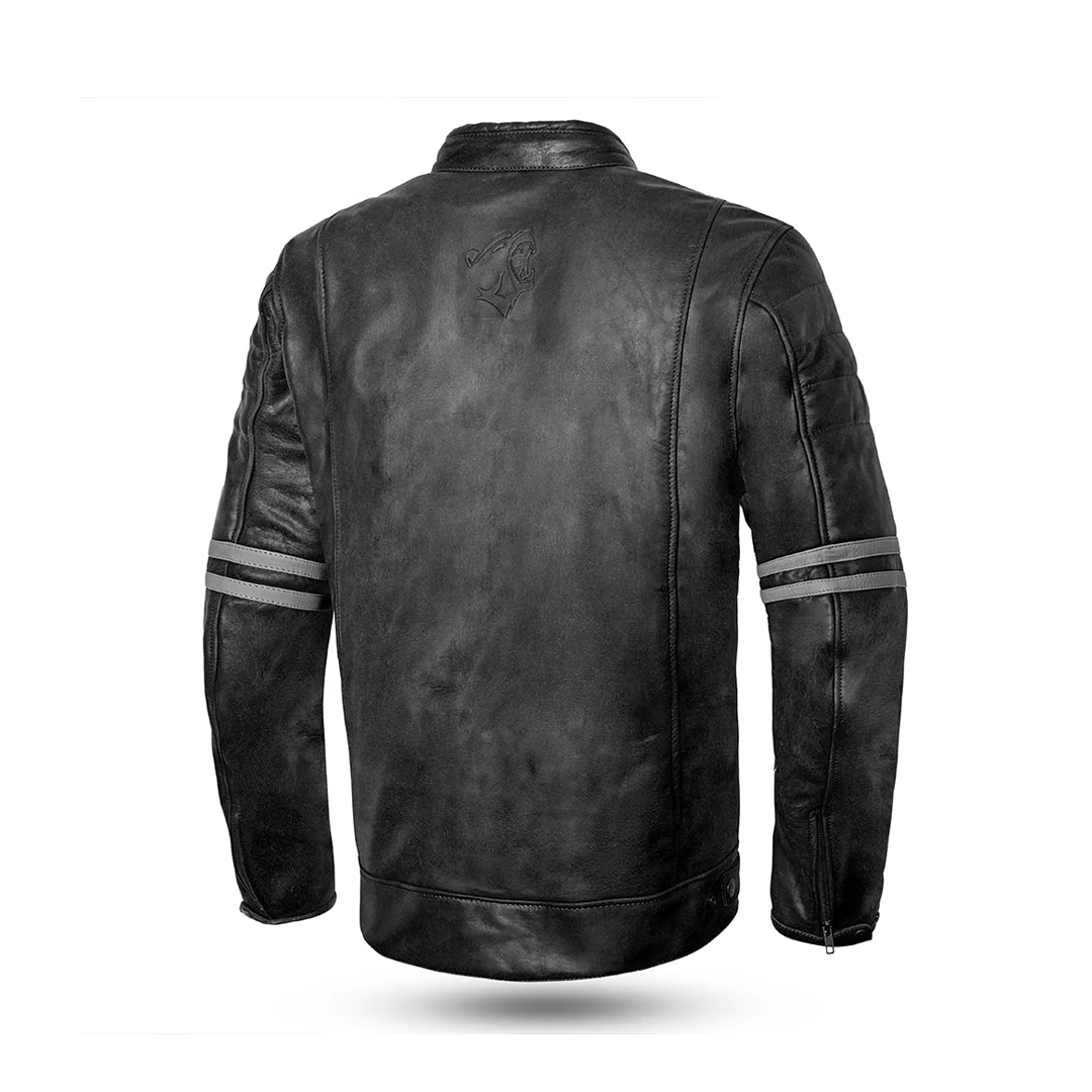 BELA Royal Rider Leather Motorcycle Riding Jacket Black