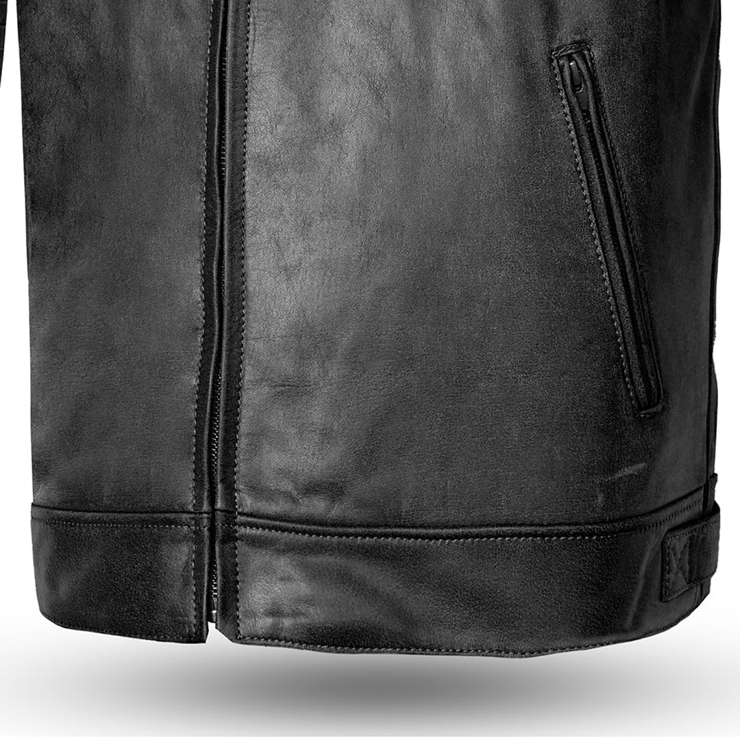 BELA Royal Rider Leather Motorcycle Riding Jacket Black