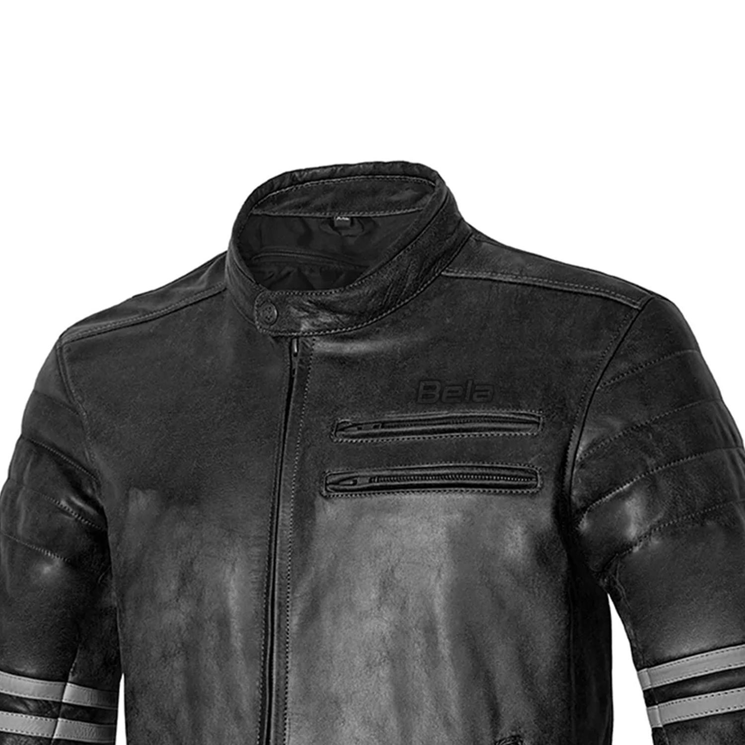 BELA Royal Rider Leather Motorcycle Riding Jacket Black