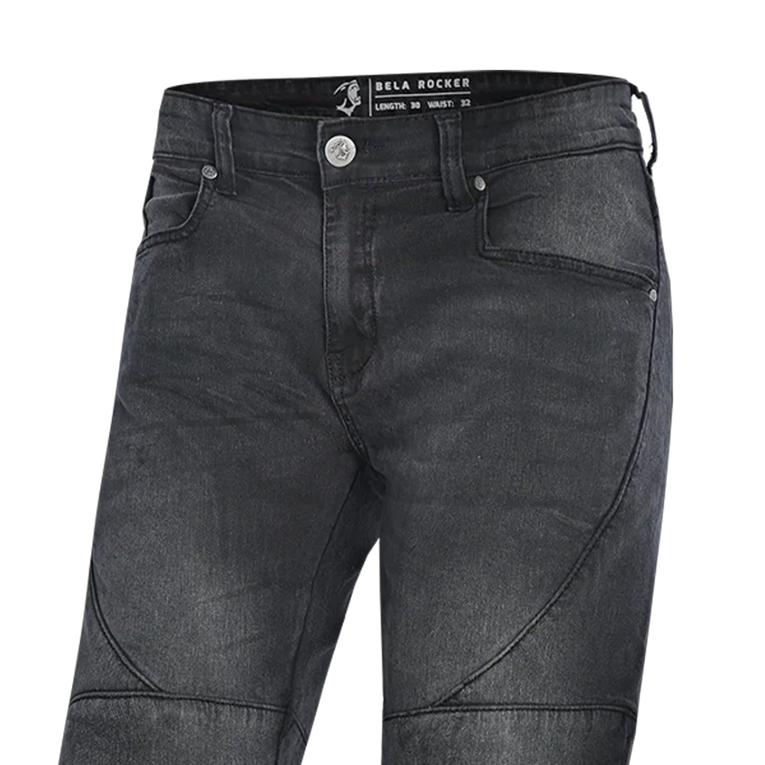 BELA Rocker Men Motorcycle Denim Jeans Black