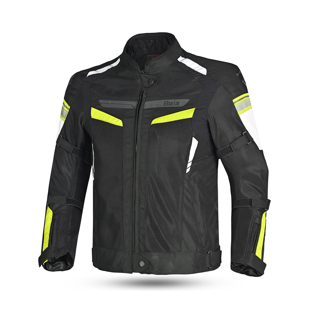 Bela Sprinter Men Motorcycle Textile Jacket Black/Yellow Fluro