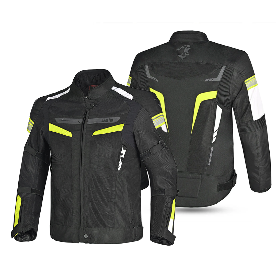 Bela Sprinter Men Motorcycle Textile Jacket Black/Yellow Fluro