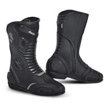BELA STRIP MOTORCYCLE RACING LEATHER BOOTS BLACK GREY