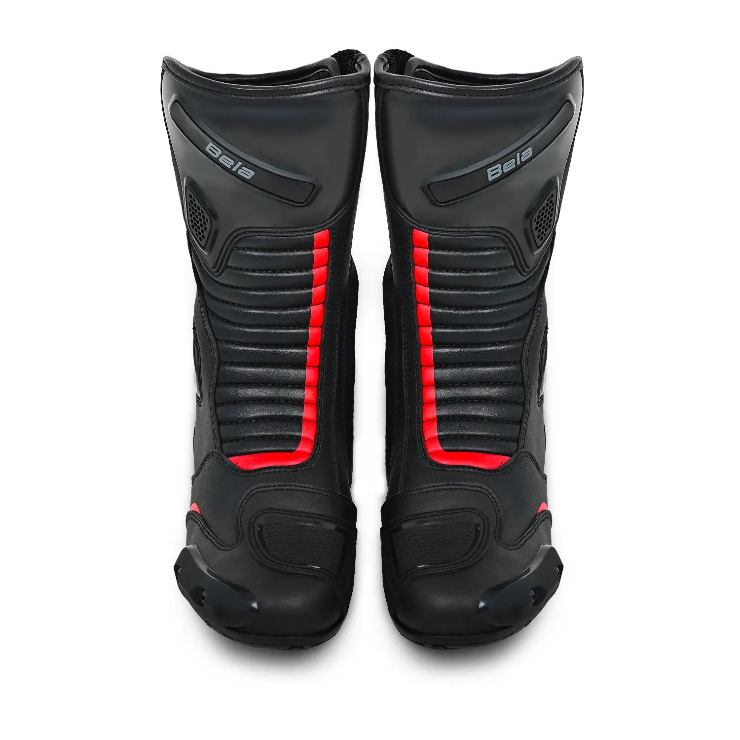 BELA STRIP MOTORCYCLE RACING BOOTS BLACK RED