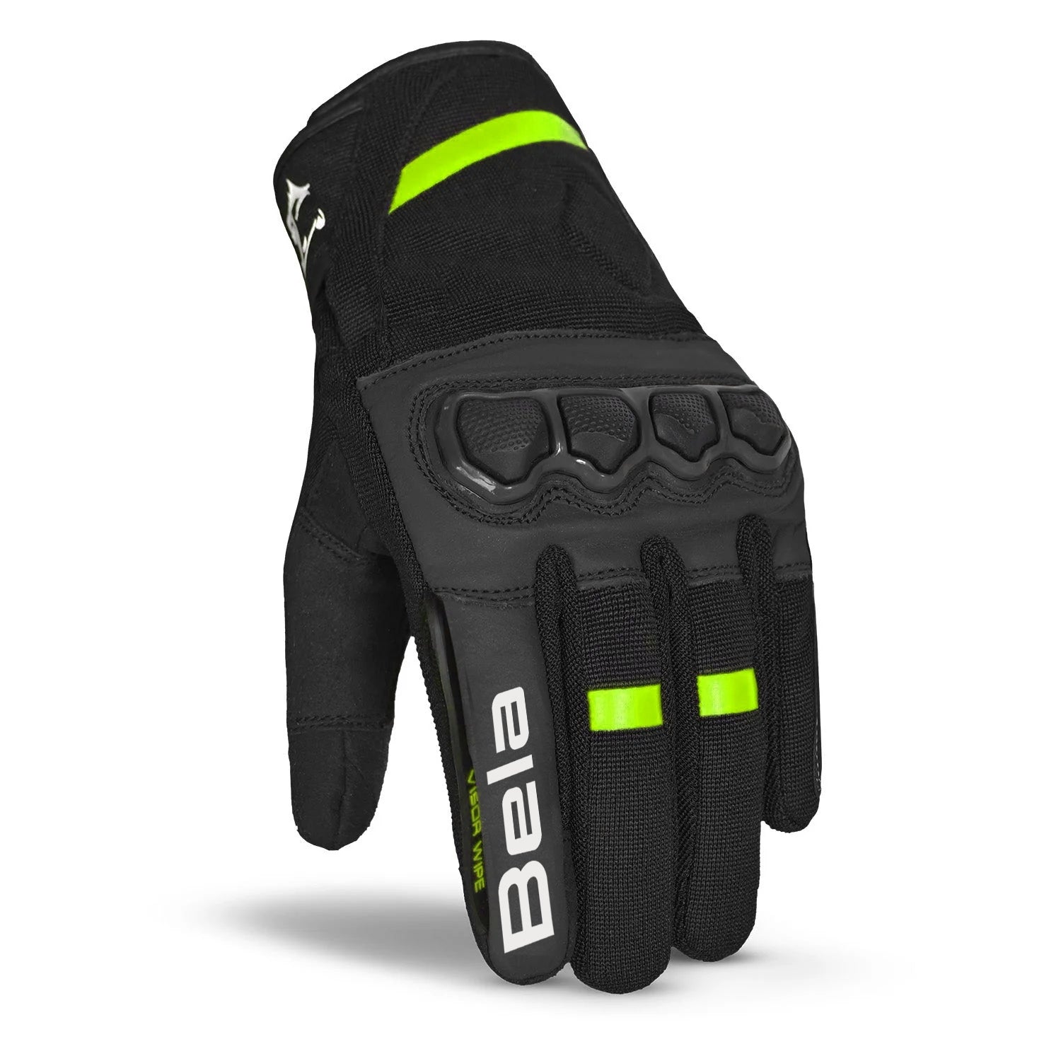 BELA Tracker Motorbike Gloves  Black Yellow Flouro