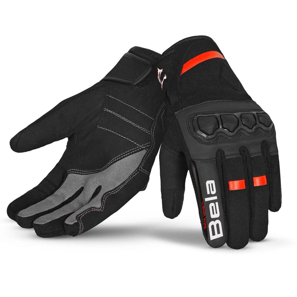 BELA Tracker Motorbike Gloves Black Red
