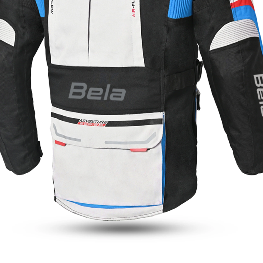 Bela Transformer Motorcycle Touring Water-Resistant Jacket Ice Black Blue