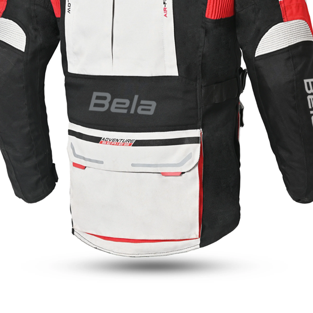 Bela Transformer Motorcycle Touring Jacket Ice Black Red