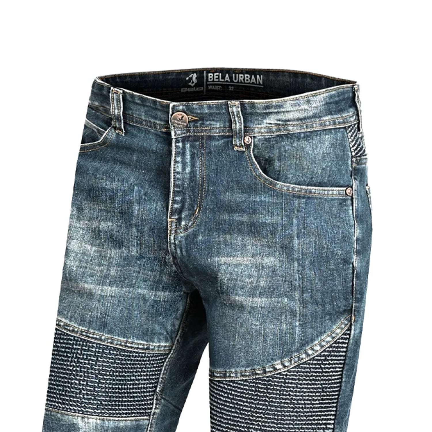 BELA URBAN LADY MOTORCYCLE JEANS KHAKI BLUE TINT