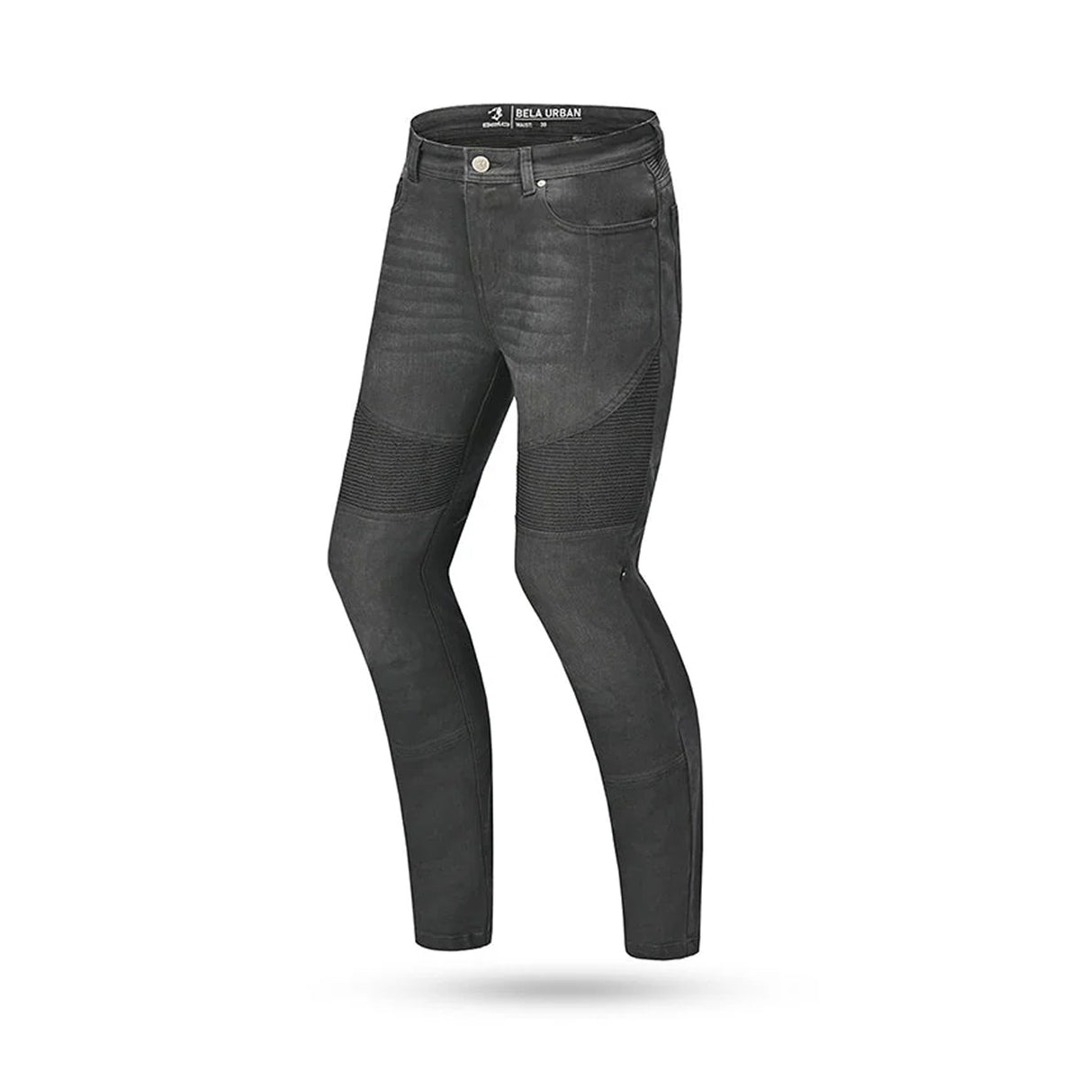BELA URBAN LADY MOTORCYCLE DENIM JEANS BLACK SPRAY