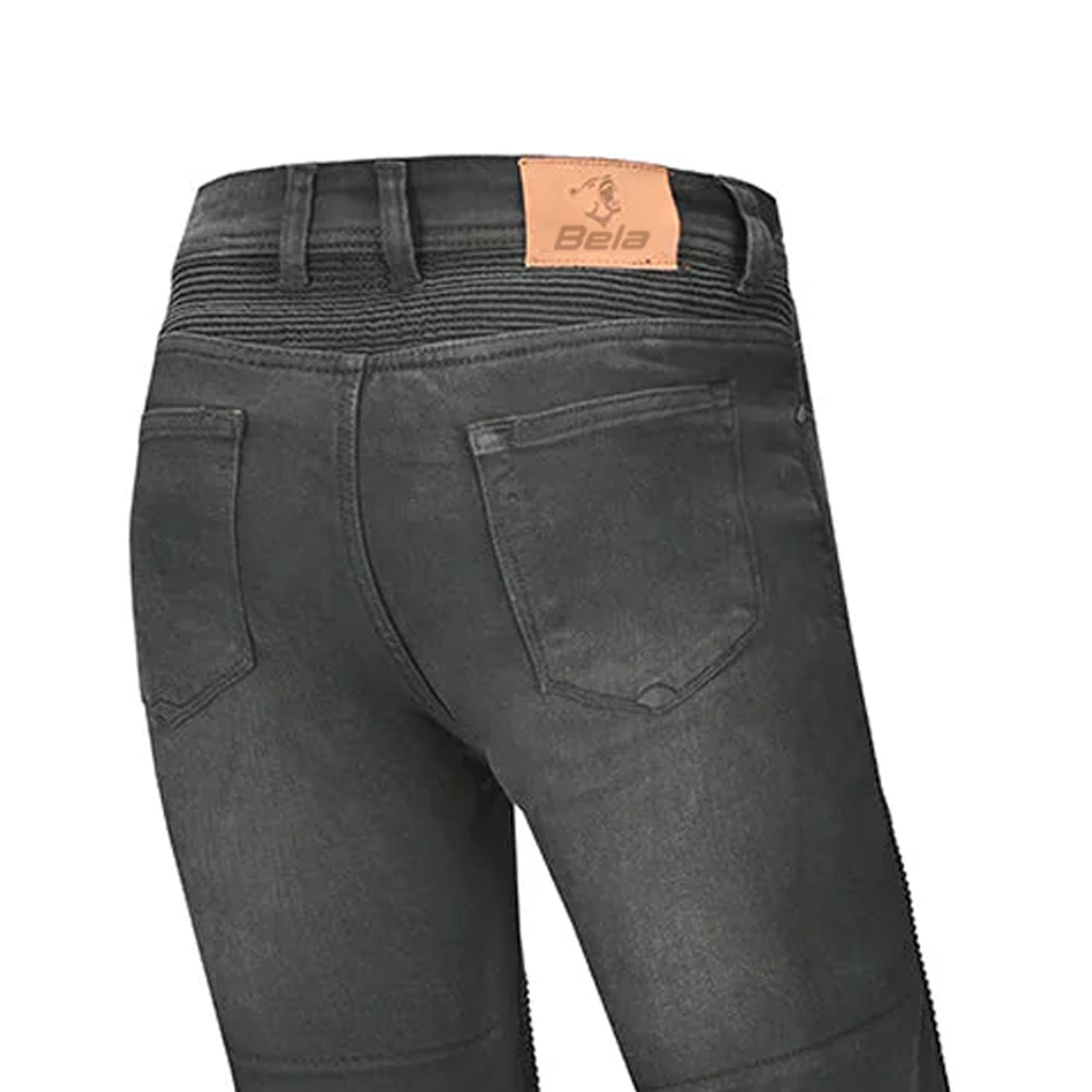 BELA URBAN LADY MOTORCYCLE DENIM JEANS BLACK SPRAY