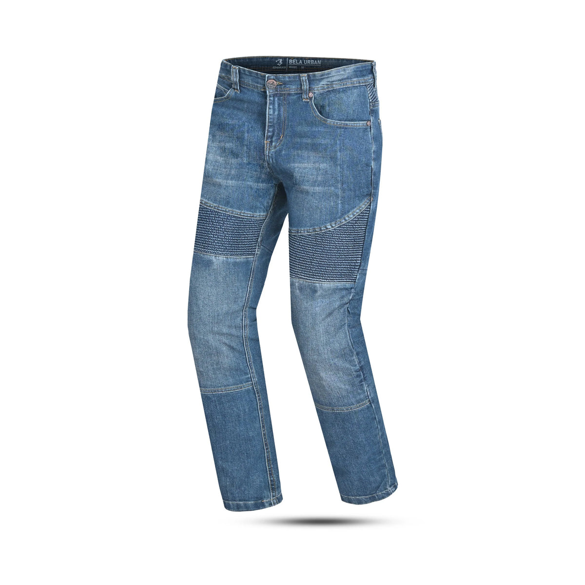 BELA URBAN LADY MOTORCYCLE DENIM JEANS BLUE SPRAY