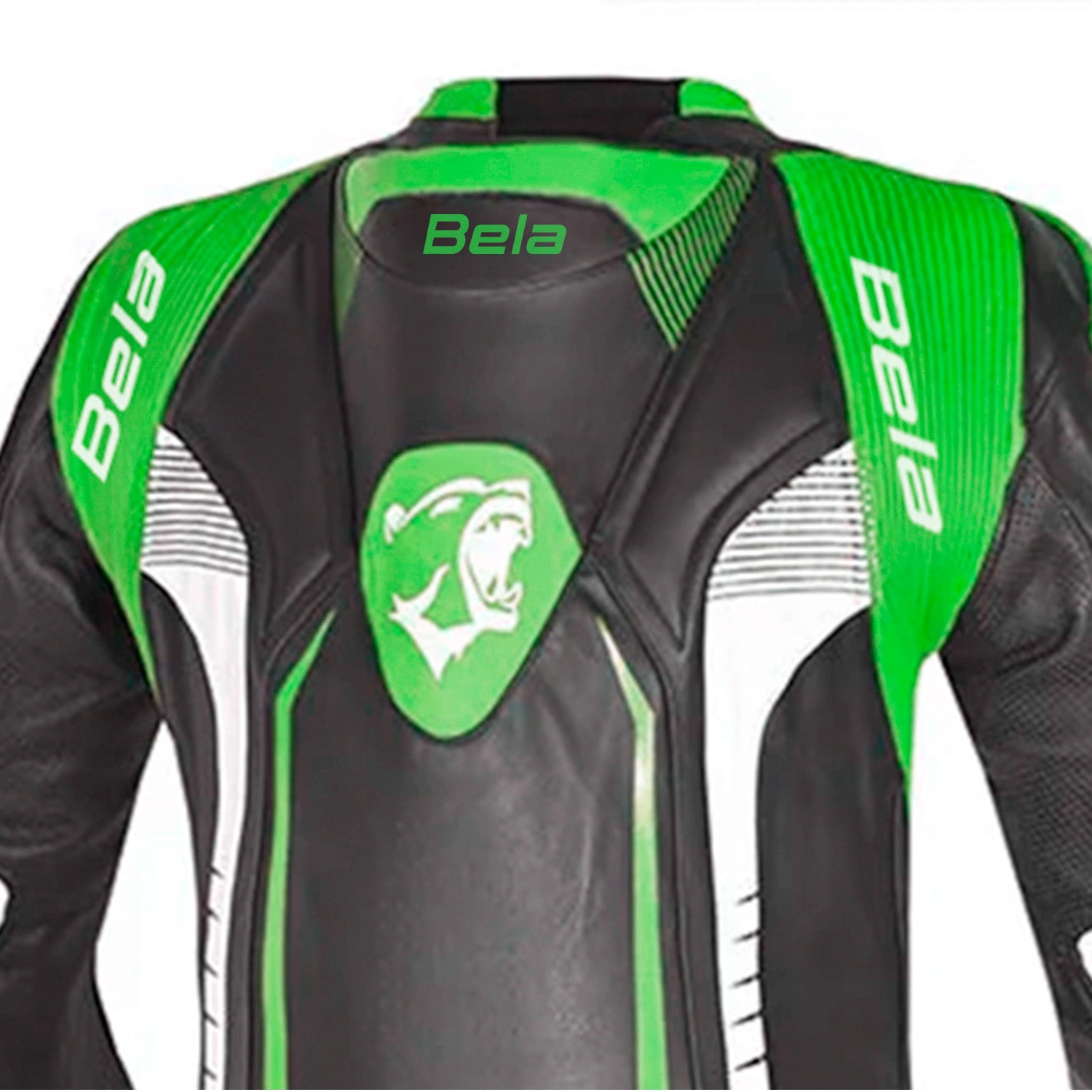 BELA X-Race 1PC Motorcycle Racing Leather Suit Black White Green