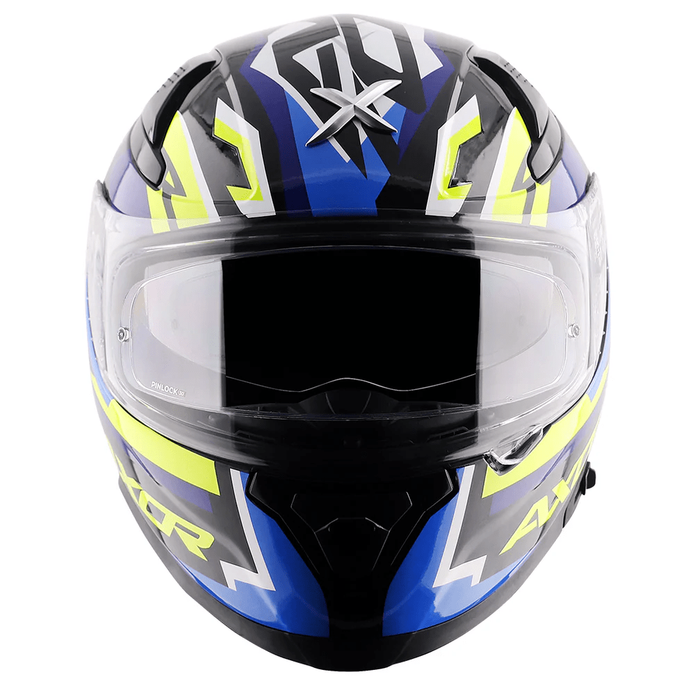 AXOR APEX STREAK FULL FACE MOTORCYCLE HELMET BLACK BLUE