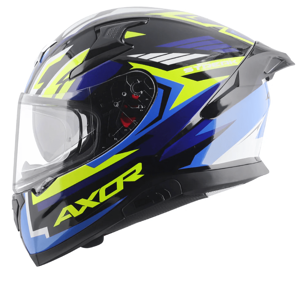 AXOR APEX STREAK FULL FACE MOTORCYCLE HELMET BLACK BLUE