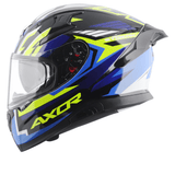 AXOR APEX STREAK FULL FACE MOTORCYCLE HELMET BLACK BLUE