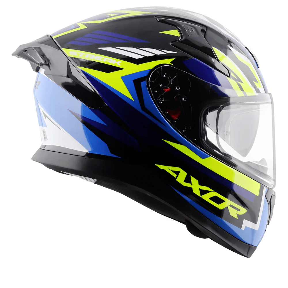 AXOR APEX STREAK FULL FACE MOTORCYCLE HELMET BLACK BLUE
