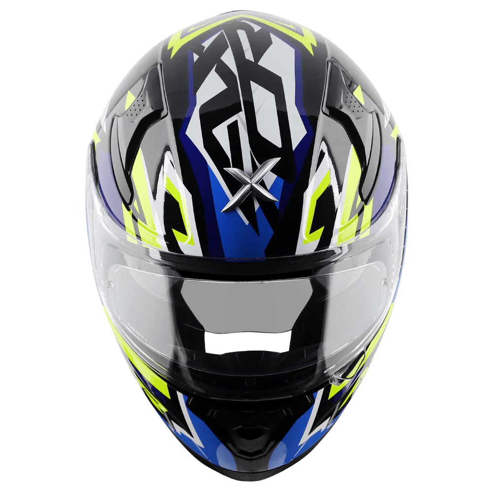 AXOR APEX STREAK FULL FACE MOTORCYCLE HELMET BLACK BLUE